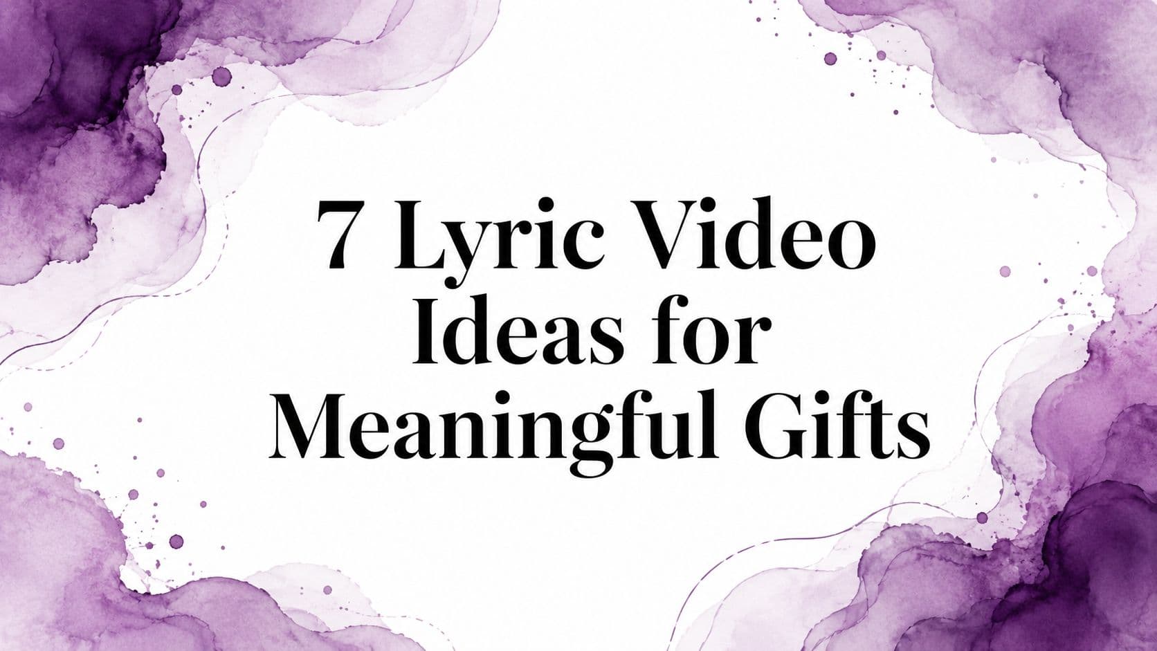 7 Lyric Video Ideas for Meaningful Gifts